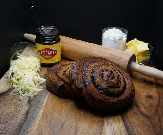 Extra Large Ready to Bake Vegemite & Cheddar Scroll x 100